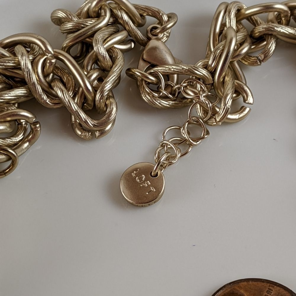 Loft Clear Square Gold Tone Statement Necklace - image 3